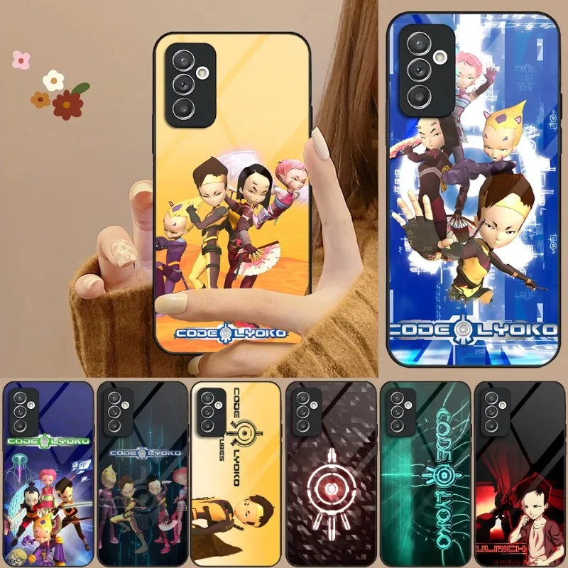 Чехол для телефона Lyoko с мультяшным кодом, закаленное стекло для Samsung S23 S20 S21 S22 S30 Pro Ultra Plus S7Edge S8 S9 S10E Plus, задняя крышка