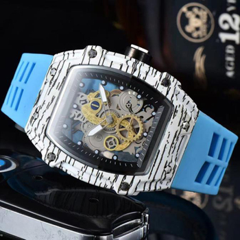Luxury Top Brand Quartz Watch Men Military Wristwatch Mechanical Style Dial Male Tonneau Clock Reloj Hombre Relogio Masculino-37336