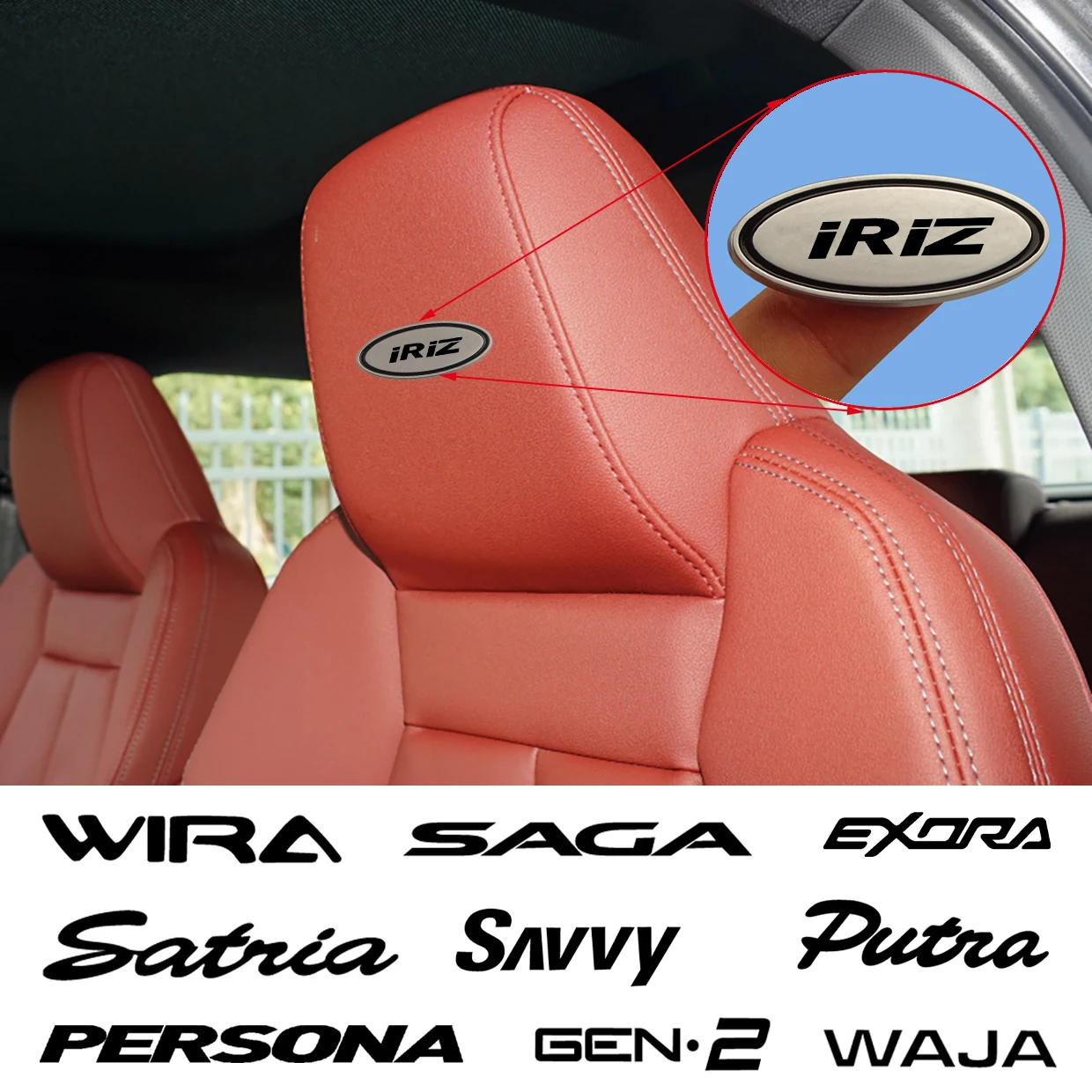 Наклейка для автомобиля, значок с подголовниками, наклейка для Proton Exora irice R3 quyсага Suprima S Waja X70 X50, автомобильные аксессуары
