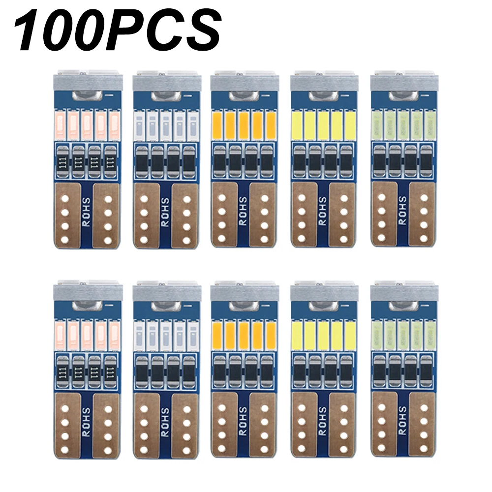

100 шт., Автомобильные светодиодные сигнальные лампы W5W T10 501 194 4014SMD