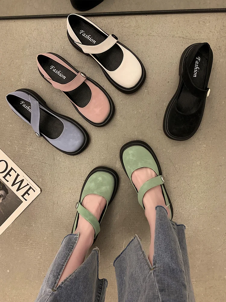 

Little leather shoes lady spring 2022 new net red fashion versatile fairy style lovely shallow mouth anti slip Mary Jane shoes
