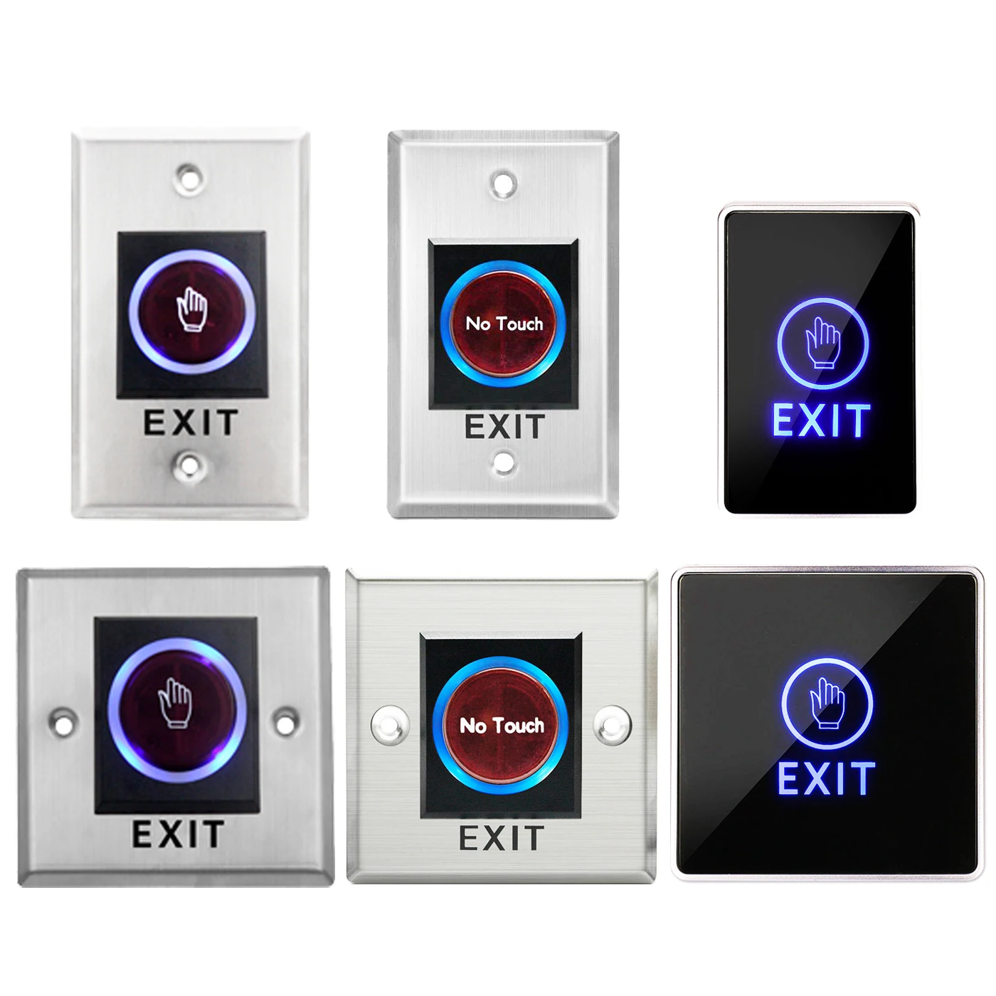 Door Exit Push Button Release Switch Opener NO COM NC LED light For Access Control System Entry Open Touch |