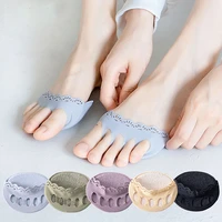 lace five finger forefoot pads for women high heels half insoles invisible foot pain care absorbs shock socks toe pad inserts