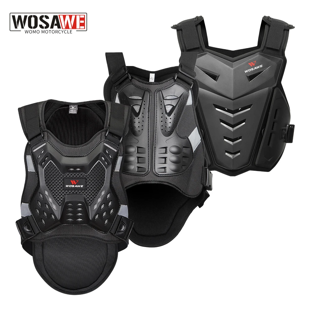 

WOSAWE Motorcycle Armor Vest Adult Chest Back Protection Rider Motocross Off Road Spine Support Body Protective Gear Jacket