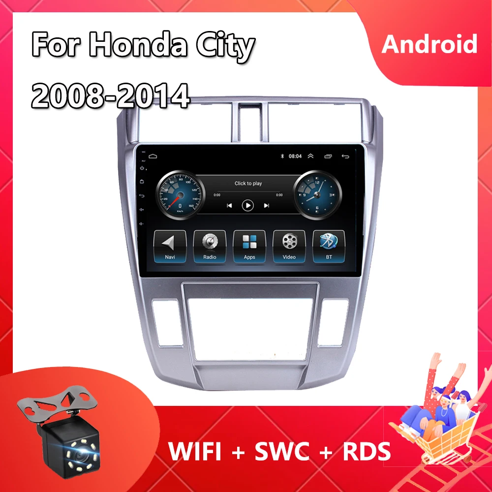 

Автомагнитола 2Din для Honda City 2008-2014, Android 11, навигация, GPS, мультимедийный видеоплеер, 8-ядерный, ПЗУ RAM BT, Bluetooth, FM, SWC, OBD