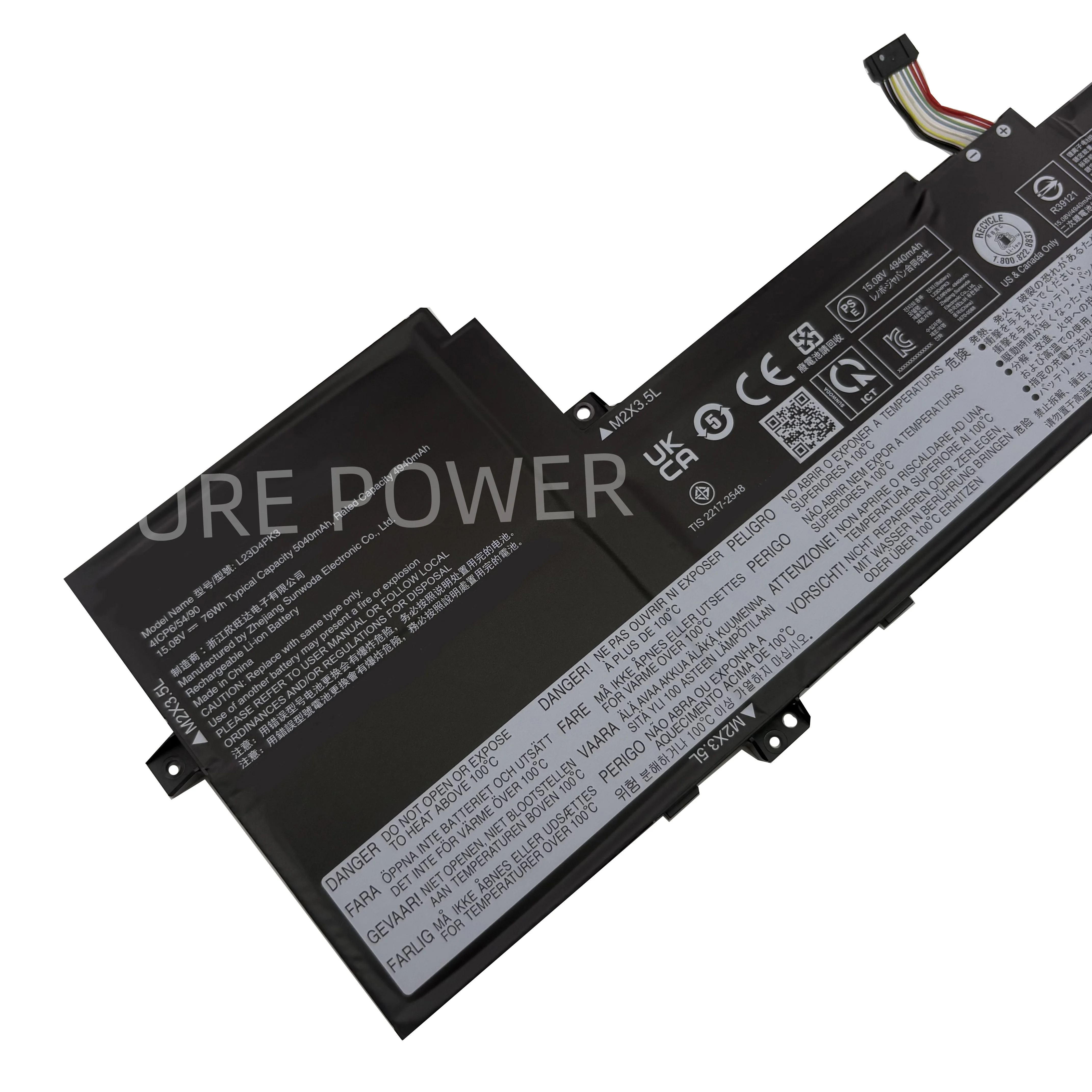 Фото Новый аккумулятор для ноутбука L23D4PK3 15.08V 76WH 5040mAh высокого качества для Lenovo IdeaPad Slim 5 16IRU9 16IMH9 16AHP9 №3
