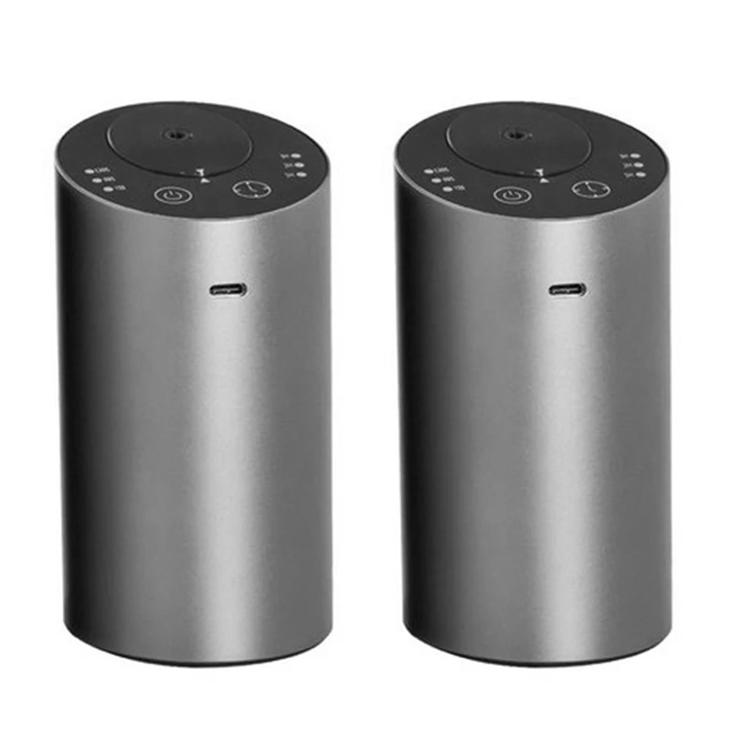 

2X Essential Oil Diffuser Car Air Freshener Aroma Waterless USB Auto Aromatherapy Nebulizer Rechargeable For Home Yoga A