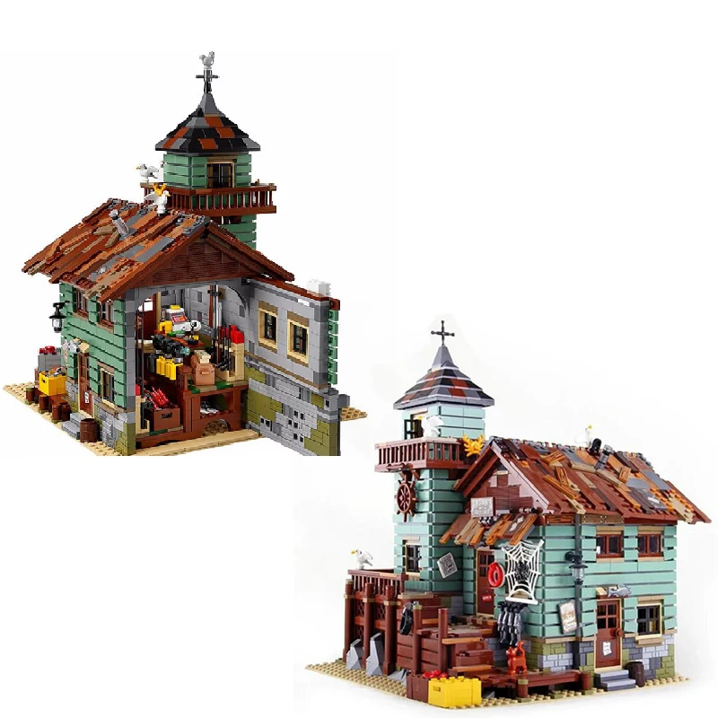 

Creator Ideas City 16050 Series Seaside Old Fishing Shop Building Block Bricks Toys Compatible With 21310 Movie Christmas gift