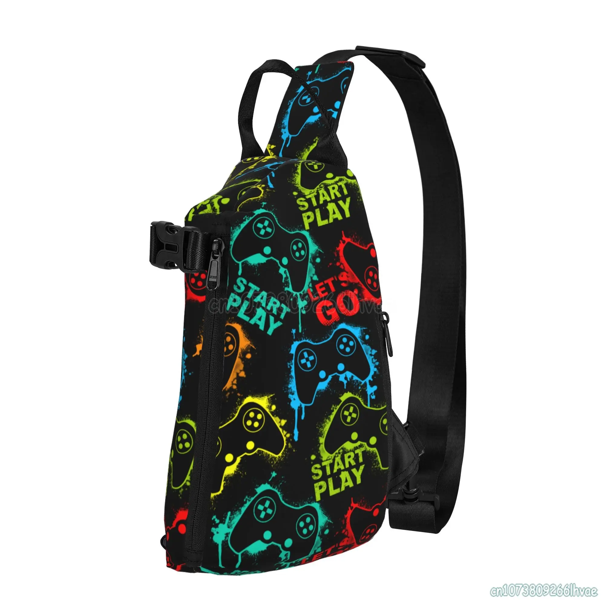 

Colorful Joystick Game Crossbody Sling Backpack Video Game Casual Sling Bag Travel Sport Running Hiking Chest Bag Daypack