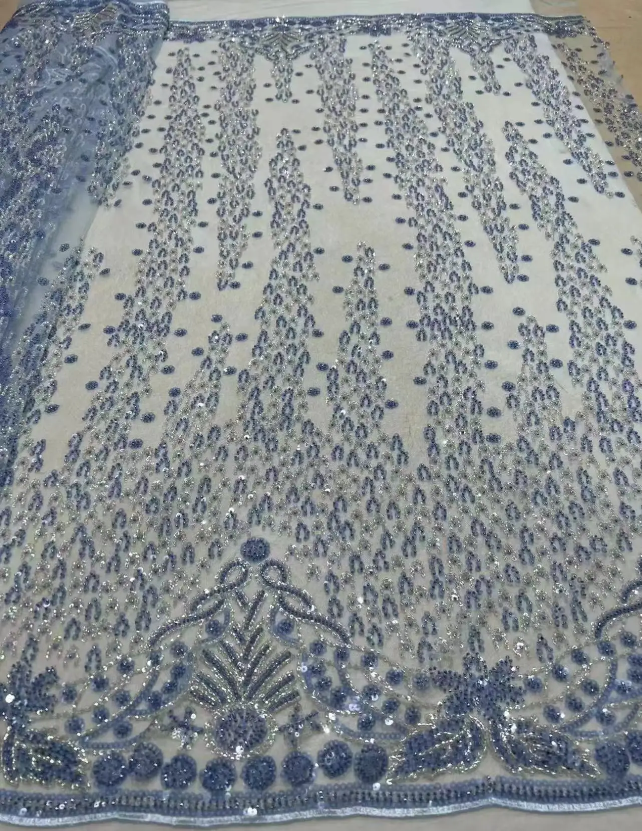 Высококачественная вышитая вручную фотография для свадьбы 5 ярдов чистый белый