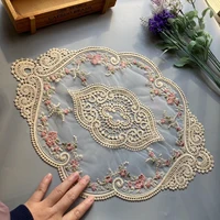 3245 cm camel flower lace applique trim for sofa curtain towel bed cover trimmings home textiles applique cloth polyester mesh