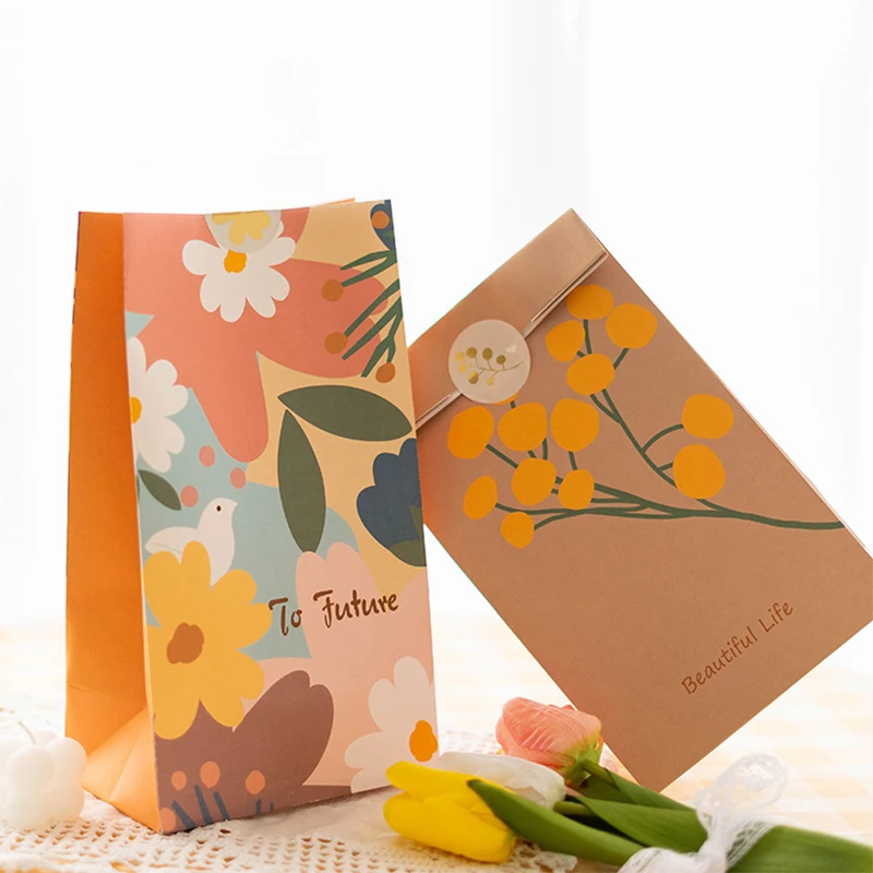 6 шт. бумажных пакетов подарочные пакеты из крафт-бумаги для дня рождения свадьбы