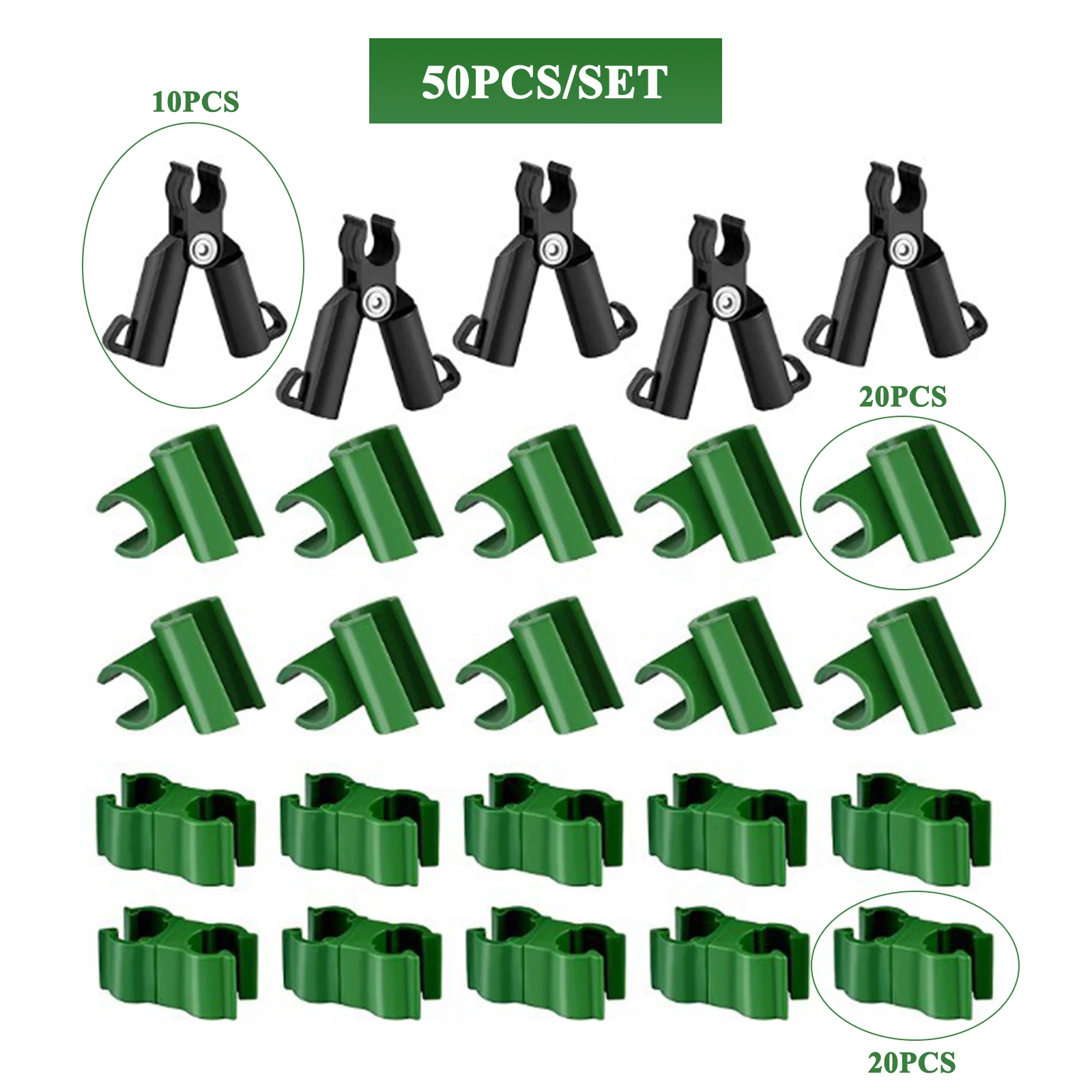 

50pcs Connecting Pipe Joint A-Type Plant Fixture Cross Buckle Seedling Reinforcement Clips Gardening Stakes Connector Clamp