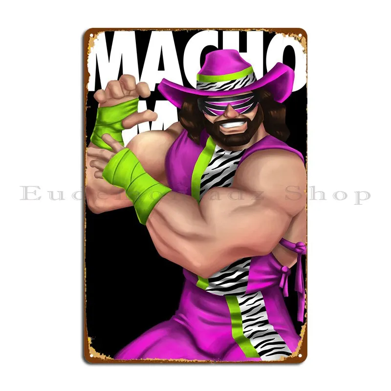 

Металлический плакат с надписью «Macho Crazy»