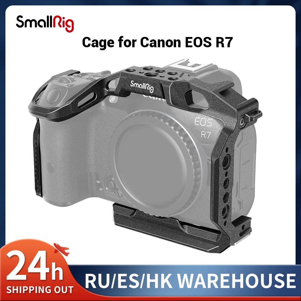 

SmallRig Black Mamba Cage for Canon EOS R7 with 1/4"-20 ARRI Hole,Cold Shoe,Bottom Quick Release Plate Can Mount DJI RS 2/RS 3