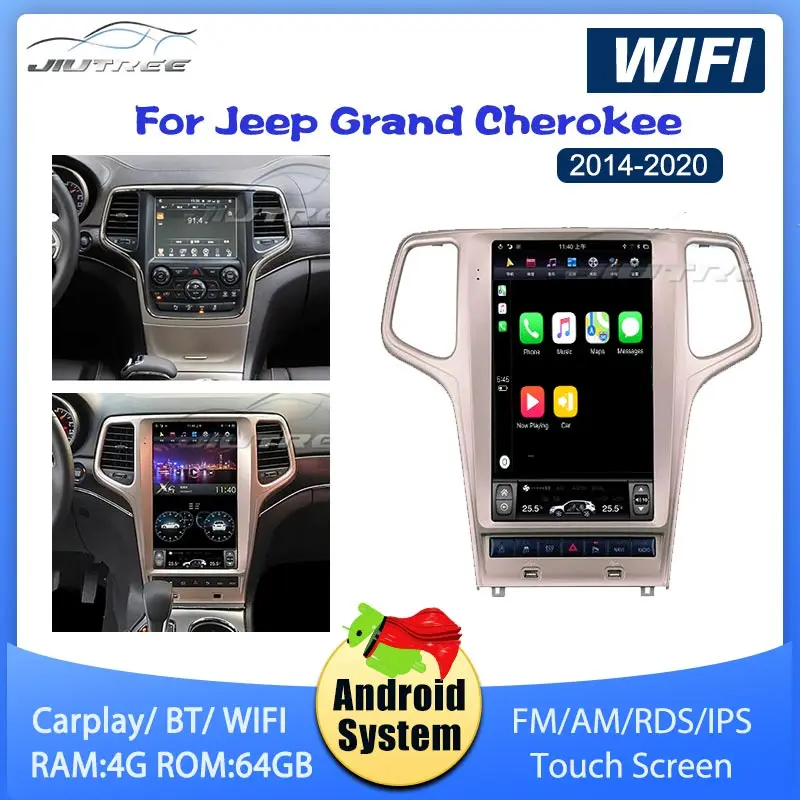 

Автомобильный радиоприемник PX6 Android для Jeep Grand Cherokee 2014-2020, аудио, автомобильный GPS-навигатор, головное устройство, мультимедийный DVD-плеер