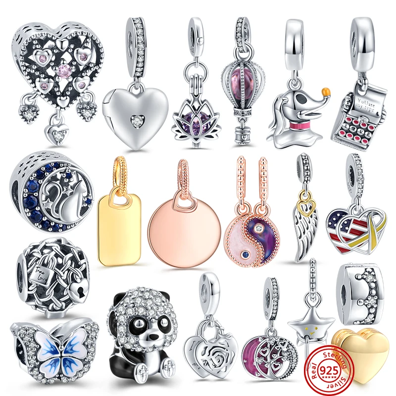 

Fashion European 925 Silver Infinity Heart Cat Lock Butterfly Star Pendant Bead Fit Original Brand Charms Bracelet Jewelry Diy