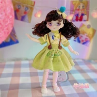 new 23cm bjd doll 16 joints movable 3d eyes 7 points two dimensional comic face princess doll set girl dress up as a gift toy