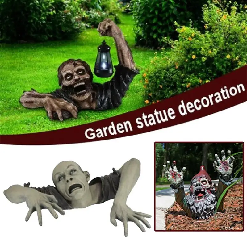 

Garden Zombie Lantern Statues Halloween Horror Scenes Decor Props Creative Halloween Zombie Shape Lawn Decorative Sculpture