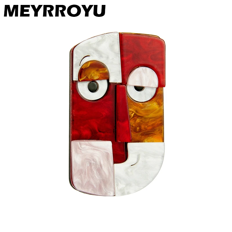 

MEYRROYU 2022 New Fashion Acrylic Funny Smile Face Brooch Ladies Exaggerated Cartoon Cute Badge Lapel Brooch Jewelry Gift