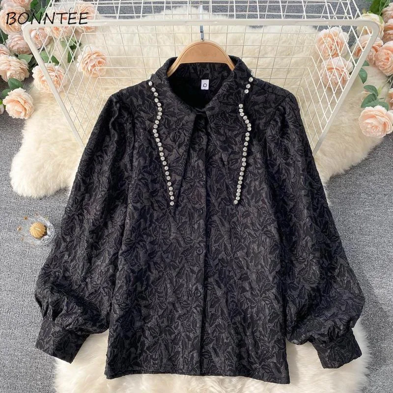 

Женские Элегантные рубашки в стиле ретро, модные Универсальные рубашки в стиле ольччан с отложным воротником и простым дизайном, весенние п...