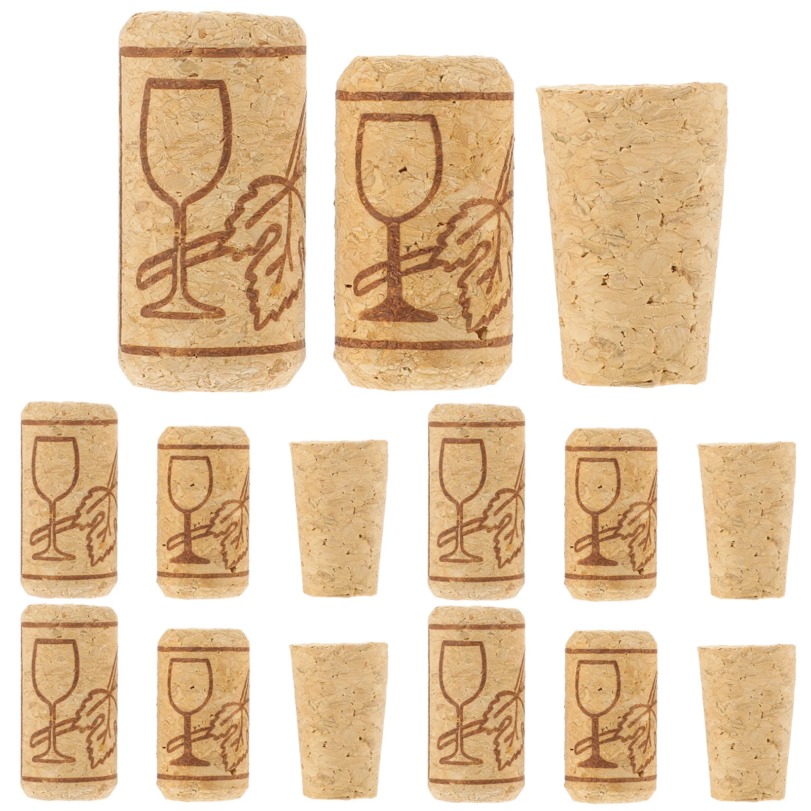 

60 Pcs Corks Bottle Stoppers Crafts Decor Conical Plugs Wooden Glass Bottles