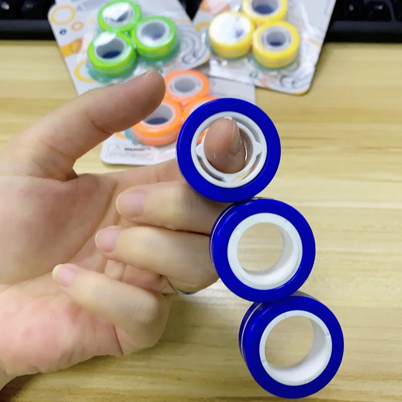 

Pop It Magnetic Rings Roller Fidget Spinne Bracelet Ring Unzip Antistresstoy Props Tools Anti Stress Figet Toys for Party Gifts