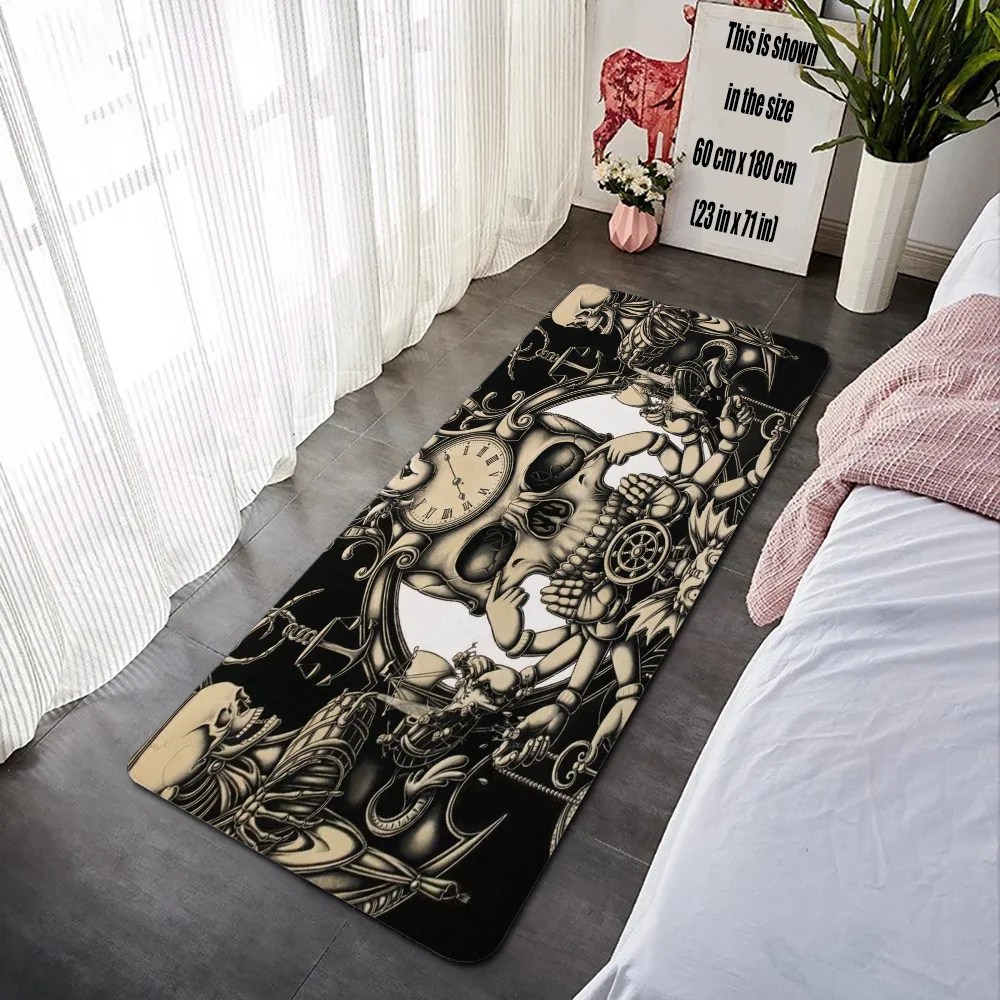 Laumango Dark Art Tattoo Pattern Замшевый ковер Современный полосатый принт Противоскользящий