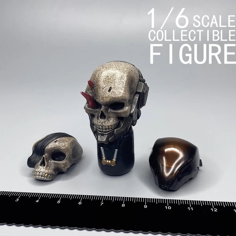 

1/6 искусственная карбиновая скульптура с головой черепа d13-летия резьба с шлемом подходит для 12 дюймов искусственная скульптура для фанатов