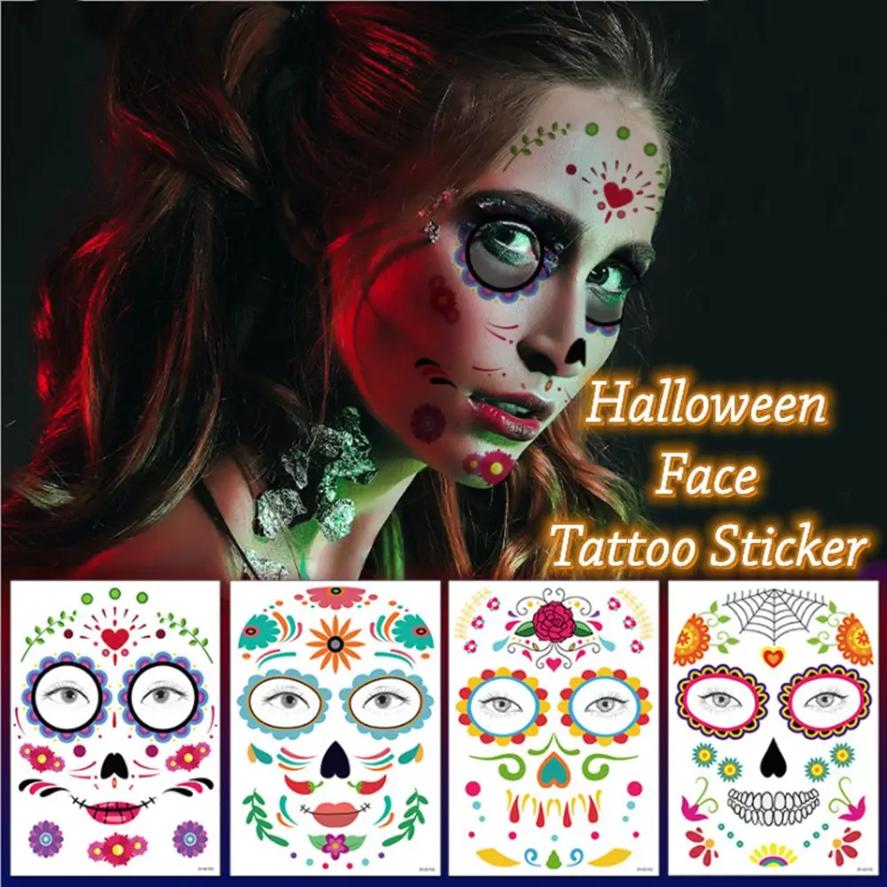 

2021 Masquerade Party Sweat-proof Holiday Decoration Waterproof Stickers Face Tattoo