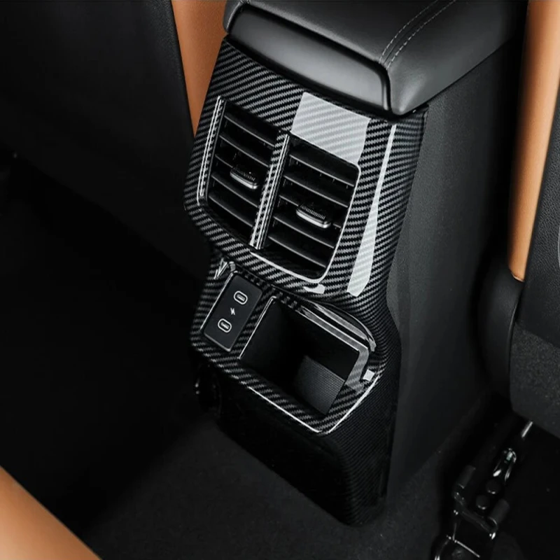 Для Kia Seltos 2019 2020 2021 22 23 24 ABS из углеродного волокна задняя крышка кондиционера