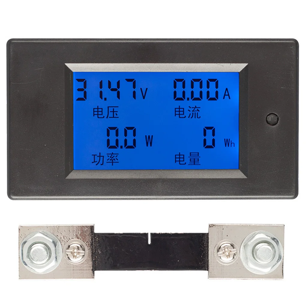 

Мультиметр постоянного тока, 6 дюймов, 5-100 в, 0-а, ЖК-дисплей, цифровой измеритель напряжения, мощности, энергии, амперметр, а, шунт тока