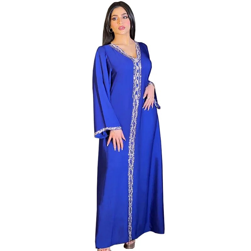 Middle East cross-border e-commerce  Muslim fashion rhinestones womens abaya robes. vetement femme  islamic clothing for women