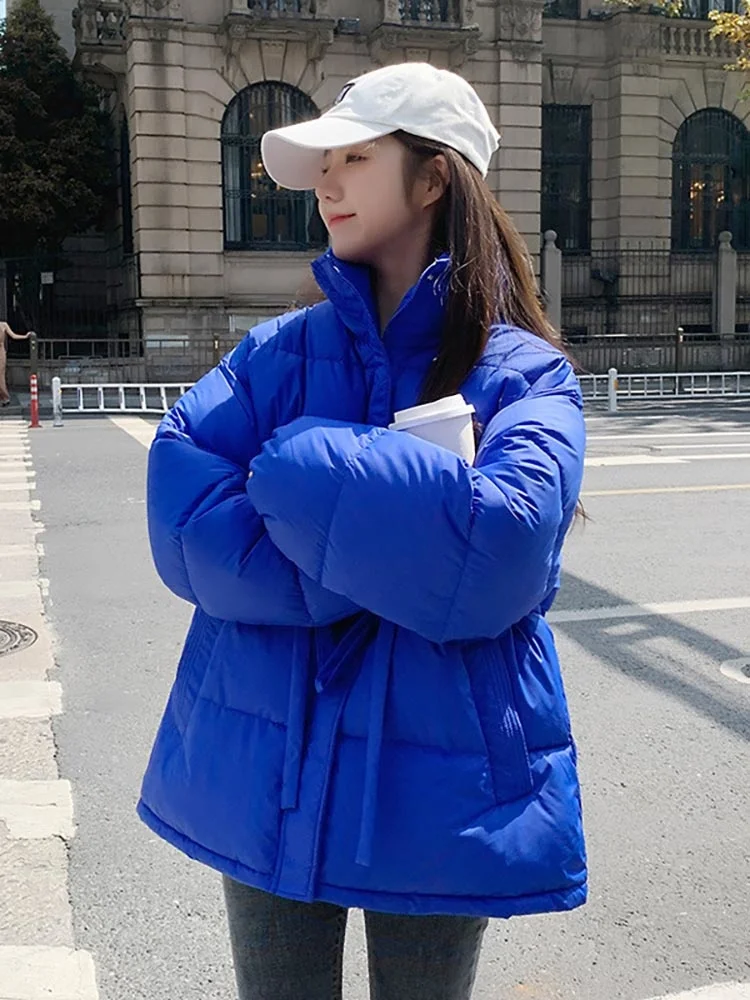 2022 Hot Sale Women Winter Jacket Stand Collar Slim Elegant Solid Female Cotton Padded Warm Coat Winter Parka Clothes