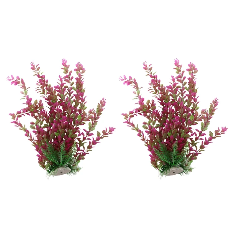 

2X 46Cm Green Underwater Water Plastic Plant For Aquarium Fish Tank Ornament Decoration