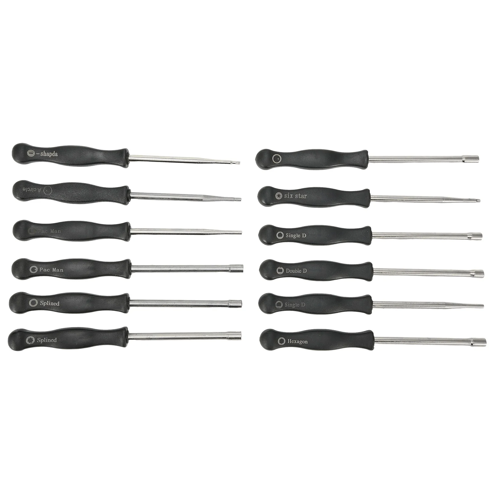 

Carburetor Adjustment Tool Set for 2 Cycle Engines Splined + Single D + Double D + Pac Man + Hexagon + Shapde + Six Star