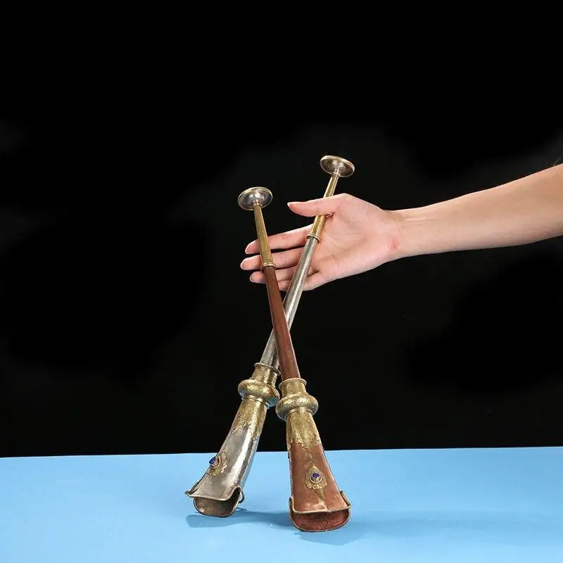 

Непальский Dharma гудок, 1 шт., тибетский буддийский гудок, складной, медный рожок Suona, Изысканный Профессиональный музыкальный инструмент