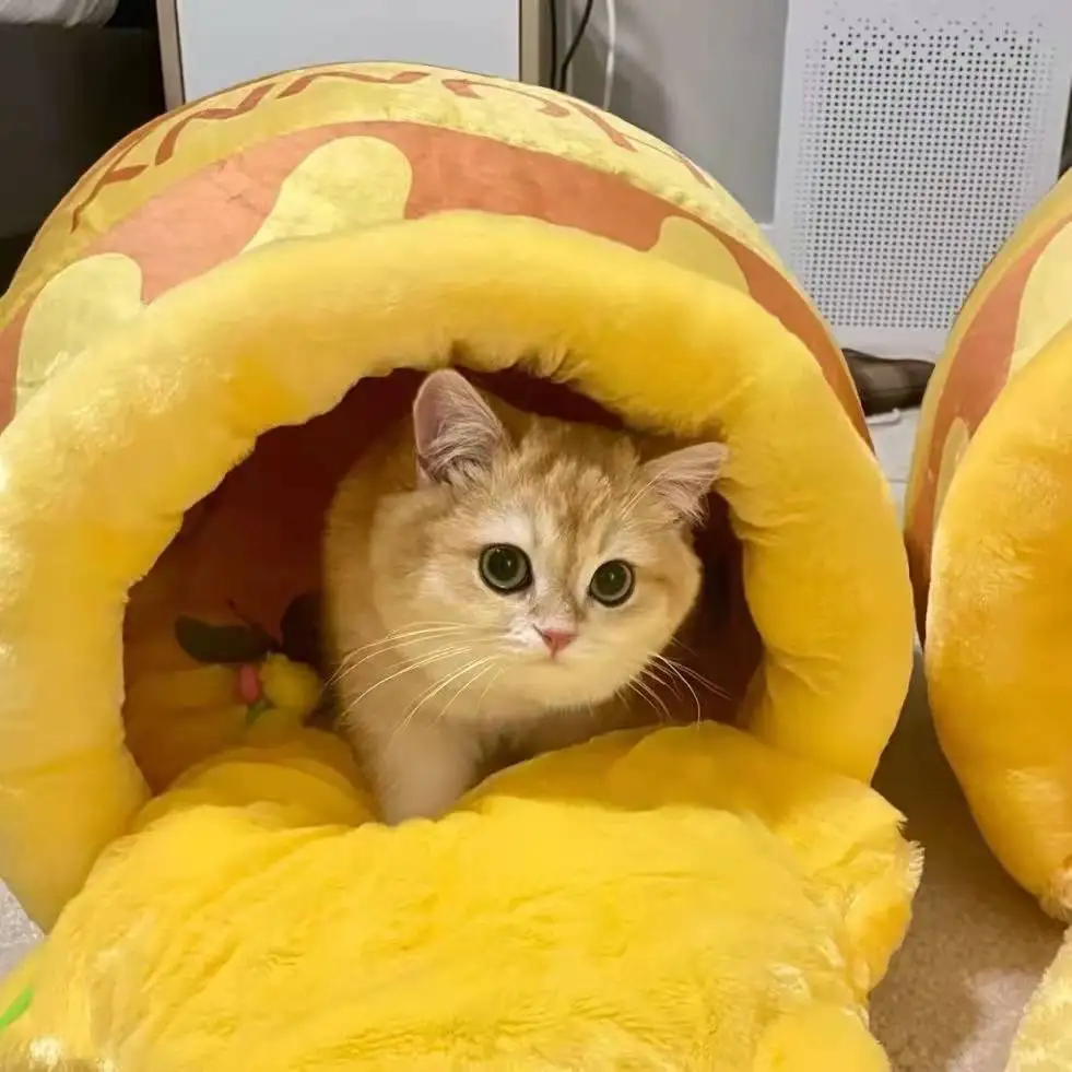 

Disney Winnie The Pooh Honey Jar Cute Plush Cat Nest Kawaii Fluffy Soft Stuffed Kennel Adorkable Warm Comfortable Pet's Gifts