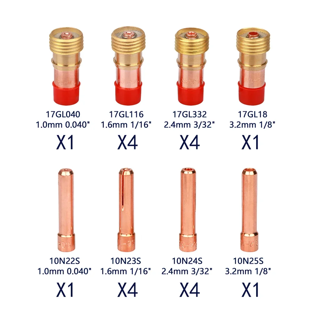 

Комплект цанг для горелки TIG WP17 18 26 20 шт.