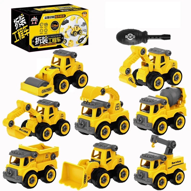 

8 Style Engineering Vehicle Toys Plastic Construction Mini Cars Excavator Truck Models Kids Boy Gifts