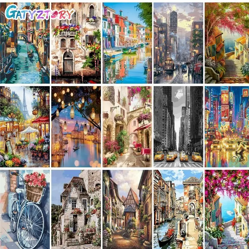 

GATYZTORY 60x75cm Painting By Numbers DIY Kits HandPainted Scenery On Canvas With Framed Oil Picture Drawing Coloring By Numbers