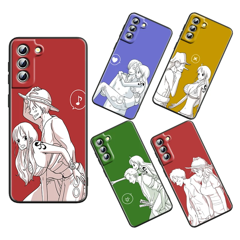 

Cartoon Art One Piece For Samsung Galaxy S22 S21 S20 S10 S10e S9 S8 S7 PRO Ultra Plus Lite Black luxury Silicone Soft Phone Case