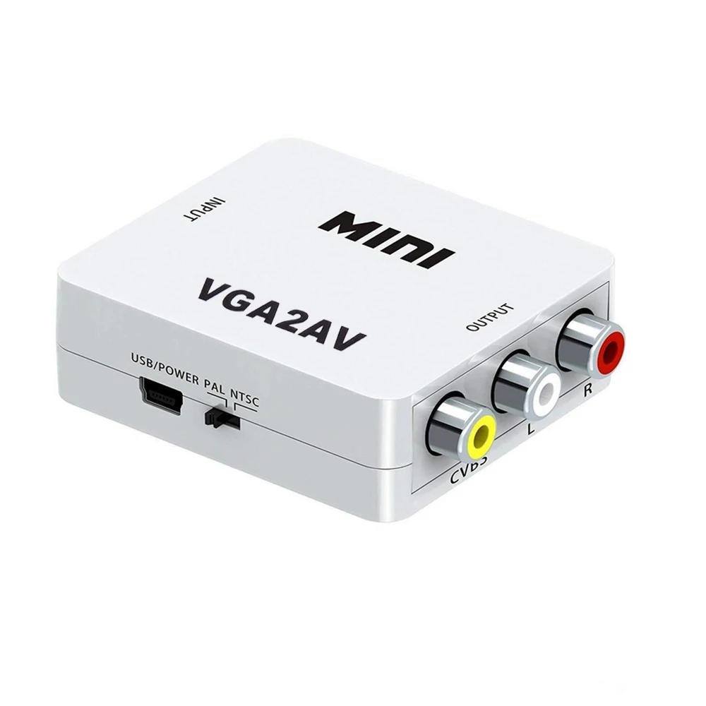 Адаптер VGA в RCA AV преобразователь HD видео поддержка 1080P VGA2AV конвертер для ПК