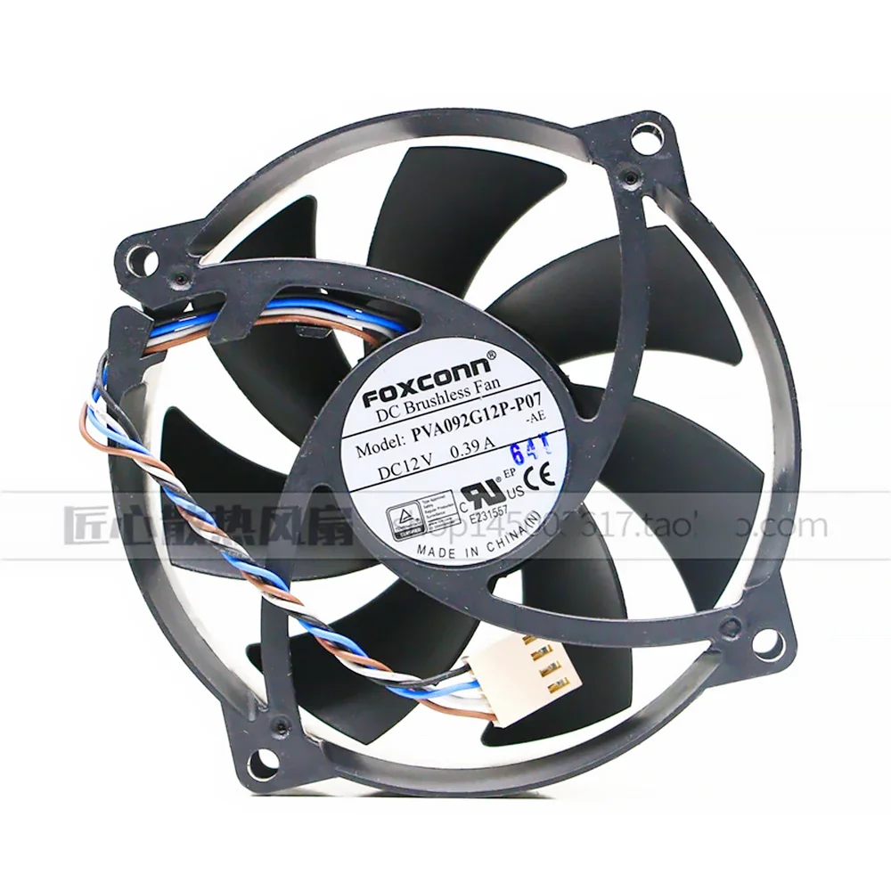 Фото Вентилятор охлаждения Foxconn PVA092G12P-P07 92*92*25 мм, 12 В, 0.39 А, для HP 625257-001, 4 провода, PWM №1
