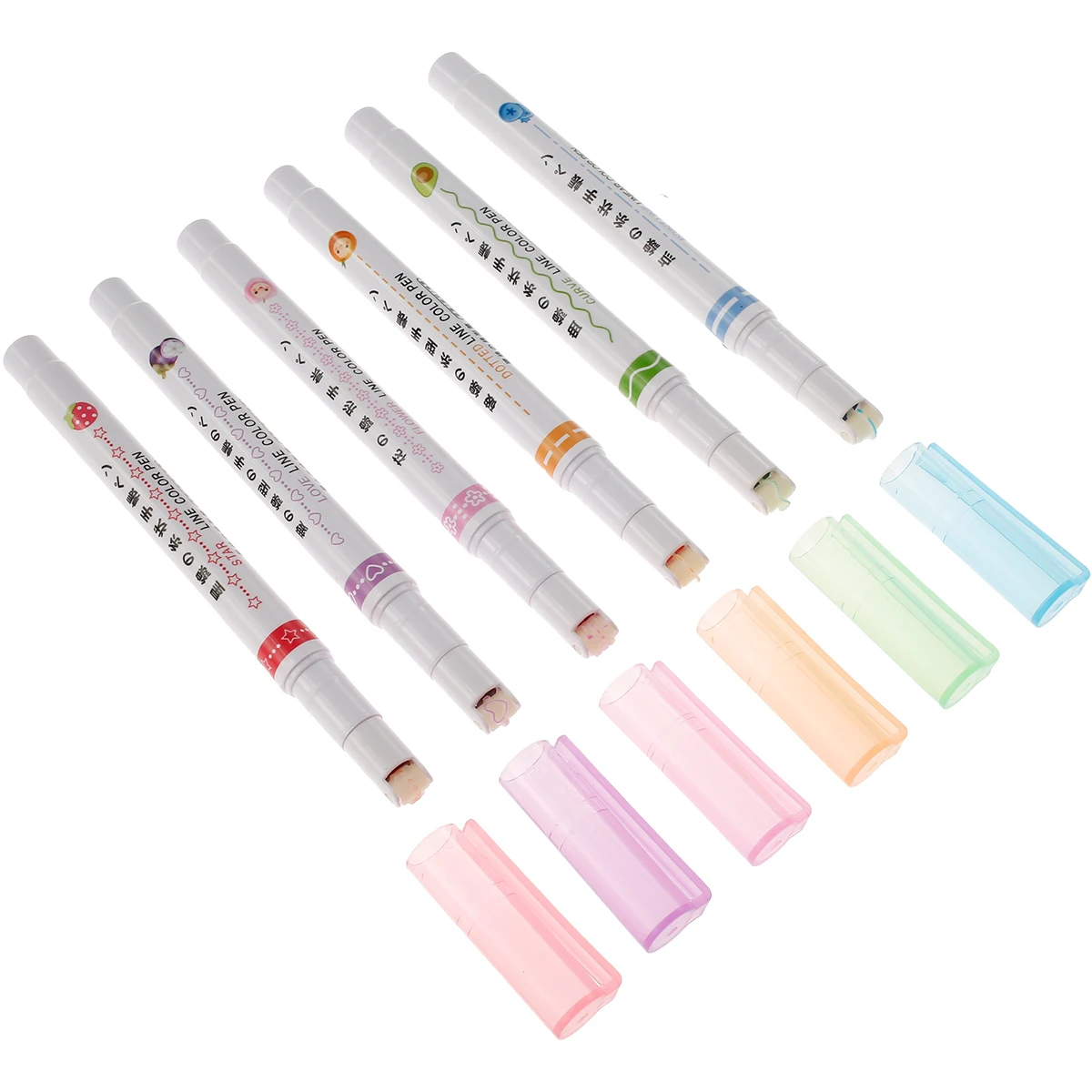 

Curve Highlighter Pen Set 6 Different Curved Shapes Nib Colorful Curve Highlighter Pens Creative Reusable Outline Pen Quick Dry