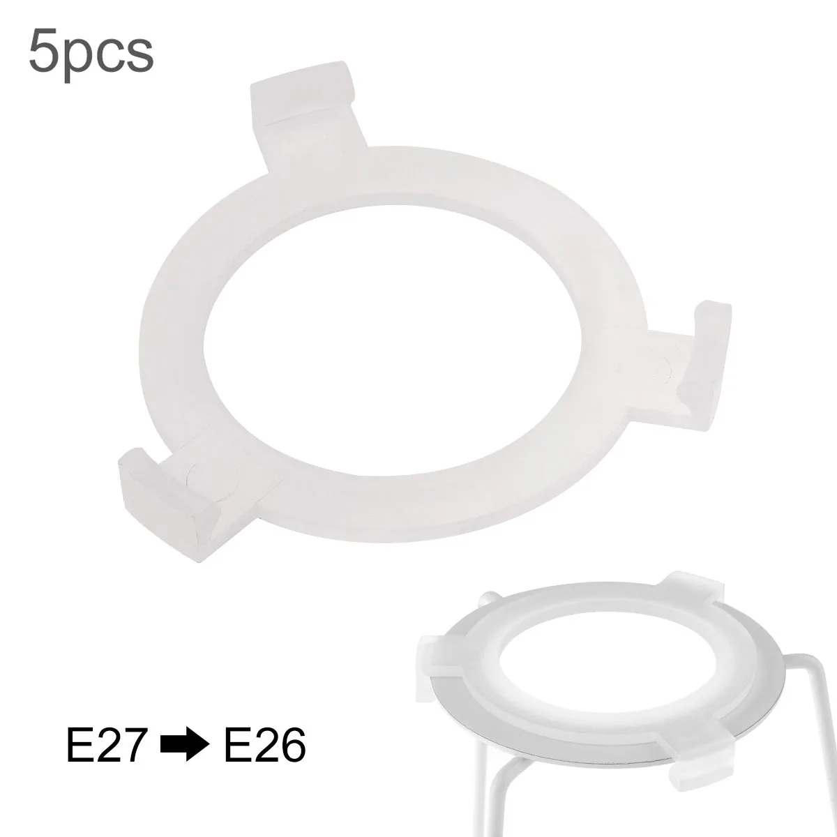 

5pcs E27 to E26 Lampshade Reducing Ring Adapter Converters Lamp Socket Holder Converter Lampshade Rings Washer Light Accessories