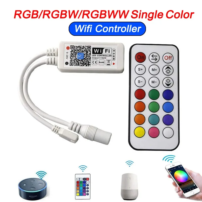 Волшебный домашний светодиодный Wi-Fi контроллер RGB RGBW RGBWW 5 в 12 В 24 для светодиодной
