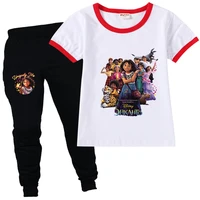2022 new disney encanto european and american childrens suits in the big childrens short sleeved t shirt trousers 2 15y