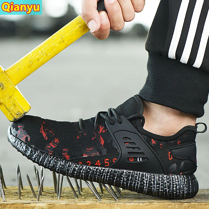 

New Men's And Women's Steel Toe Cap Work Safety Shoes Anti-puncture Boots Indestructible Ryder Shoes Light Breathable Sneakers