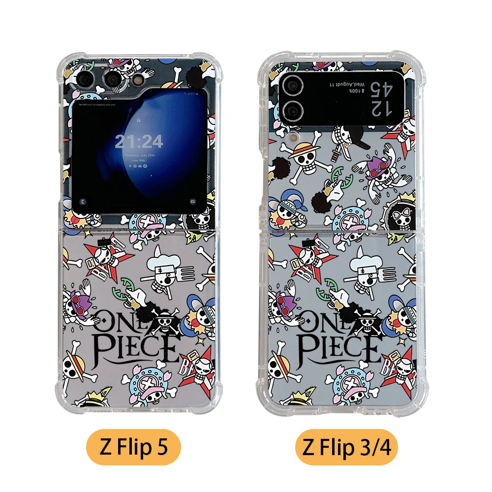 Фото Чехол для телефона с японским аниме L-Luffys с логотипом для Samsung Galaxy Z Flip 3 4 Z Flip 5 Z Fold 4 5G PC Ones Мягкий противоударный чехол №3